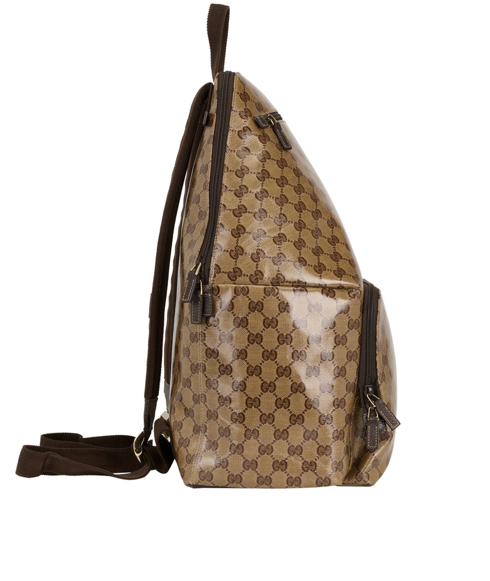 Travel Backpack, &pound;395, Handbags, Brown, Canvas/Crystal, Side view